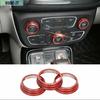 Aluminum Red Central Console AC Knob Cover Trim New For Jeep Compass 2017-