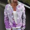 Women's Fashion Christmas Printed Long Sleeve Knitted Cardigan Button Down Jacket