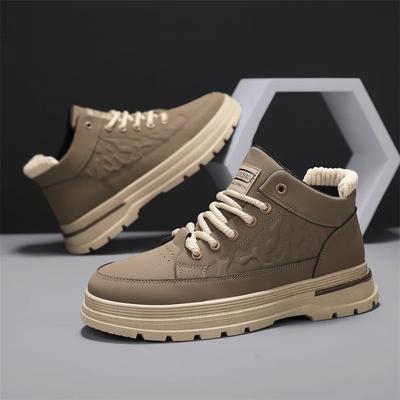Fashion High Quality Men's Ankle Boots Men Casual Shoes Leather Breathable Outdoor Sneakers Work Boots Trendy Motorcycle Boots for Men