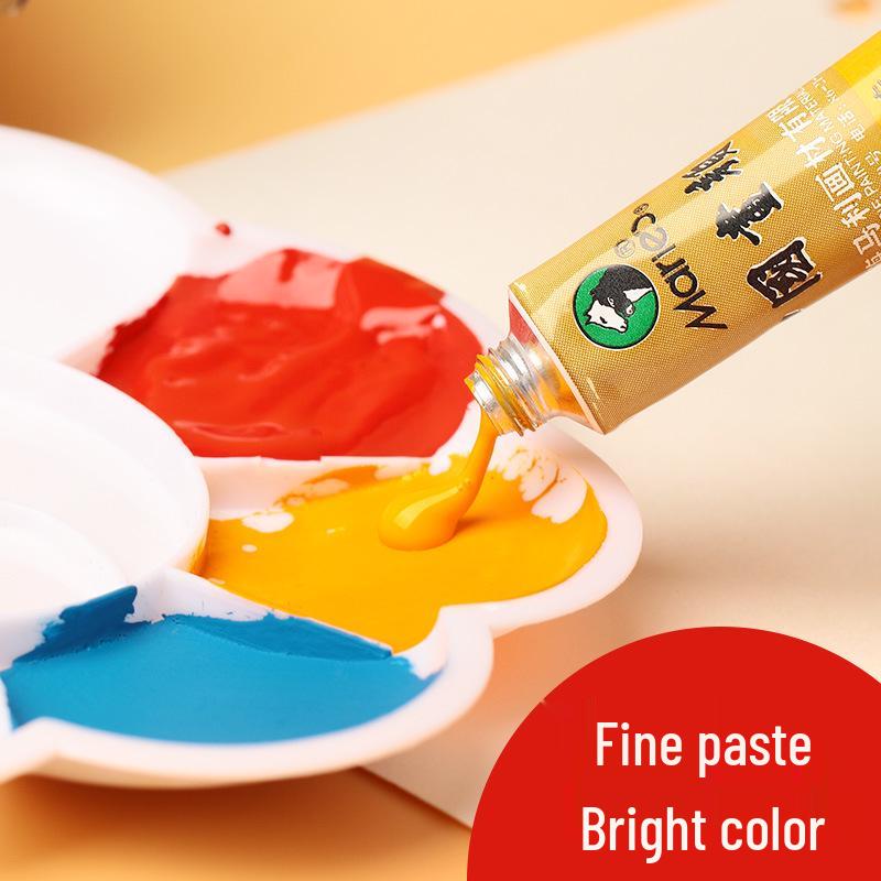 Mali 12-Color Chinese Painting Pigment Set for Beginners - 5-Piece Ink Wash Tool Pack