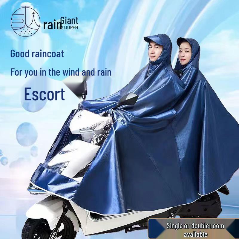 Extra Thick XL Stormproof Rain Poncho for Electric Vehicles - Unisex Full Body Motorcycle Cover with Foot Protection