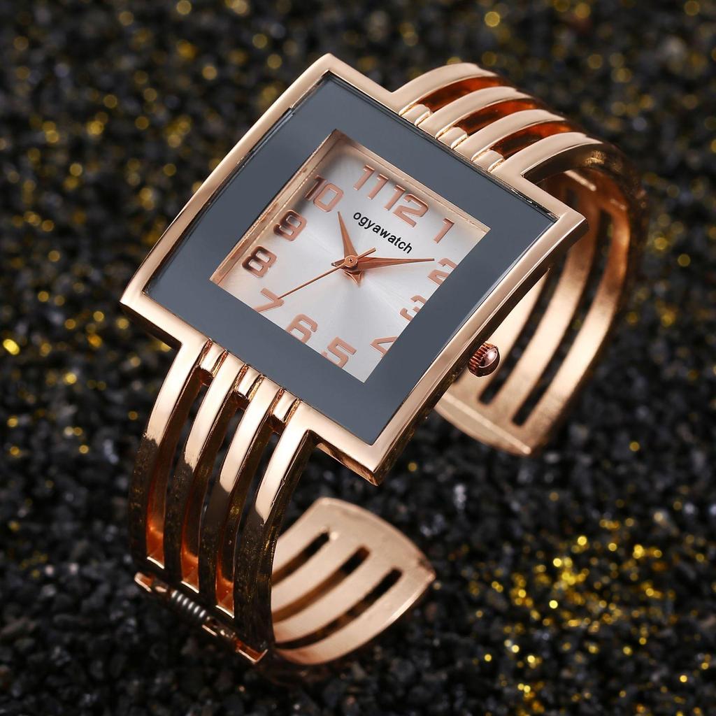 New Fashionable Women's Bangle Watch Ladies' Square Watch Stainless Steel Watch Women Quartz Watches