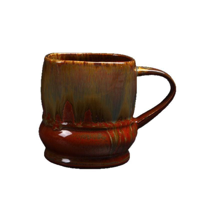 Large Middle Eastern Style Large-Capacity Ceramic Cup Large Beer Cup Kiln-Changed Coffee Cup