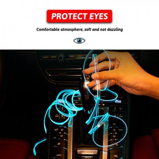 Transparent Green LED Car Decor Atmosphere Wire Strip Light Lamp Accessories