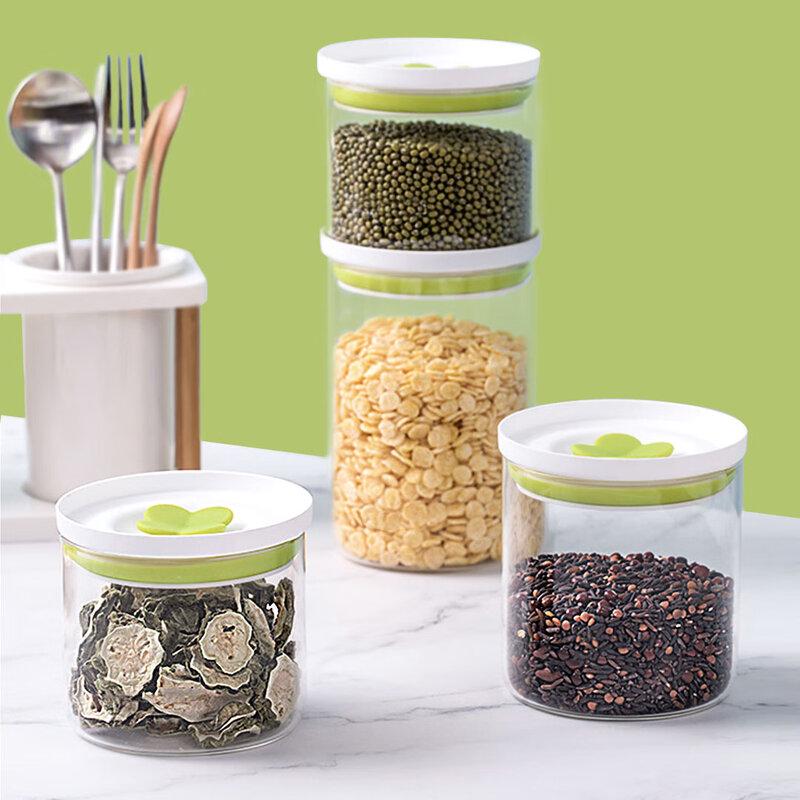 Quange Kitchen Sealed Press-Type Glass Storage Jar