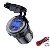 Carga rápida 3.0 36w carro duplo usb carregador qc3.0 alumínio à prova dwaterproof água com interruptor de voltímetro para 12v/24v motocicleta barco marinho rv