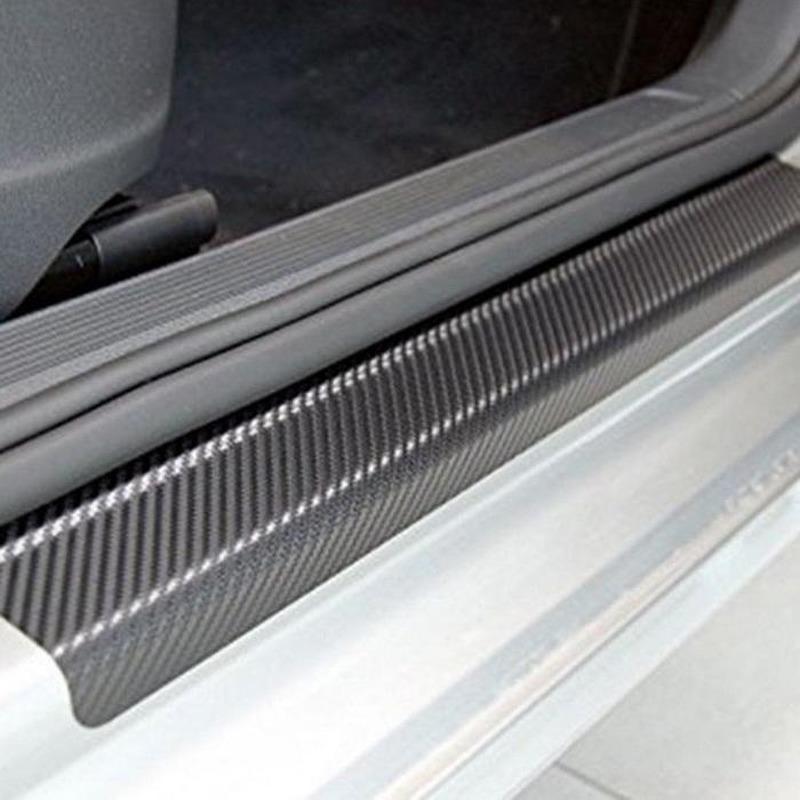 Set da 4 pezzi Adesivi per Auto Universali Battitacco Antigraffio Fibra di Carbonio Decalcomanie Adesive per Portiere Auto