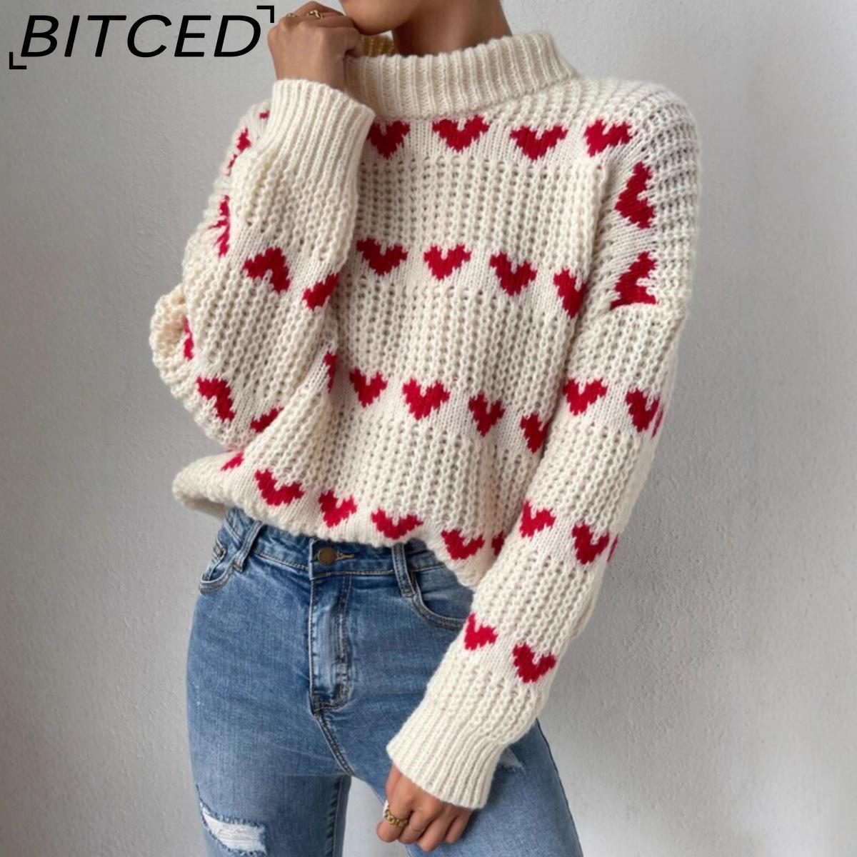 

BITCED Women s Jacquard Spring/Fall Pullover Sweater XXL бежевый