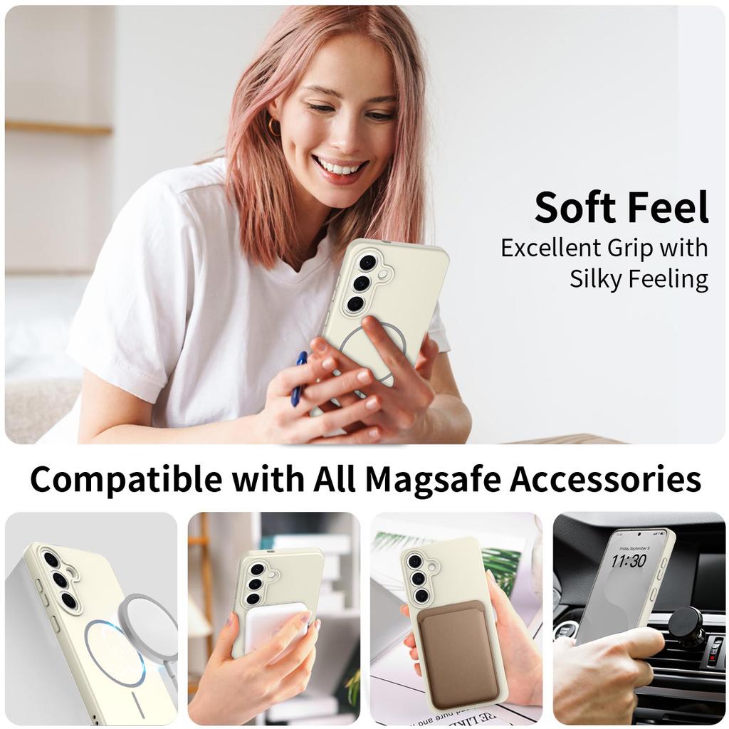 Official Same Model for Samsung S25fe Mobile Phone Case Frosted Fine Circle Magnetic Simple 24ultra Anti-fall Protective Cover