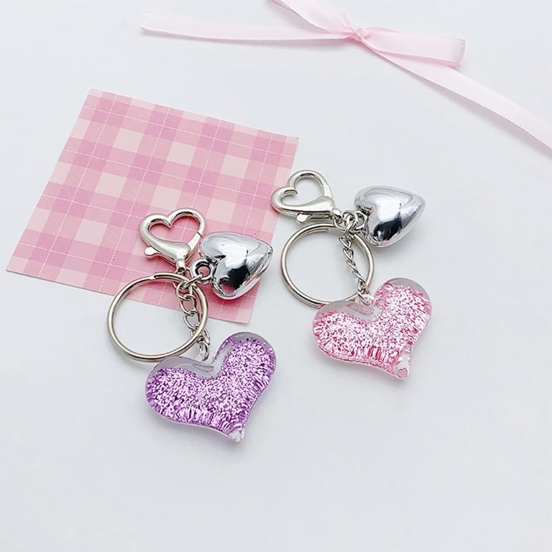 Colorful Heart Pendant Keychain Love Shapes Cellphones Straps for Women and Girls Unique Bag Pendant Stylish Phone Charm