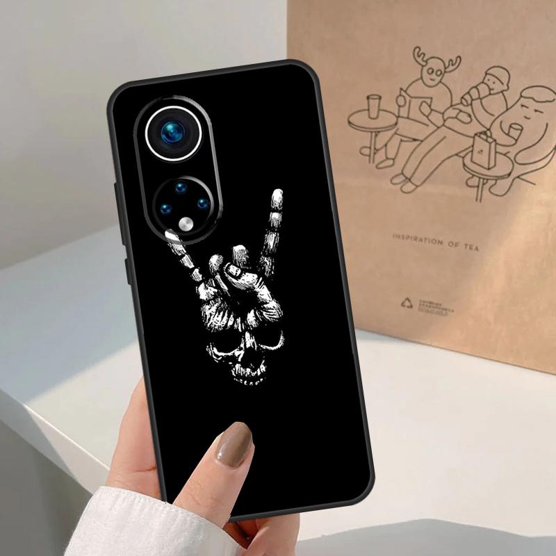 Rock and Roll Skull Case For Honor Magic 8 Pro 7 6 5 Lite Cover For Honor 200 400 50 70 90 X8a X8b X9a X9b X9c