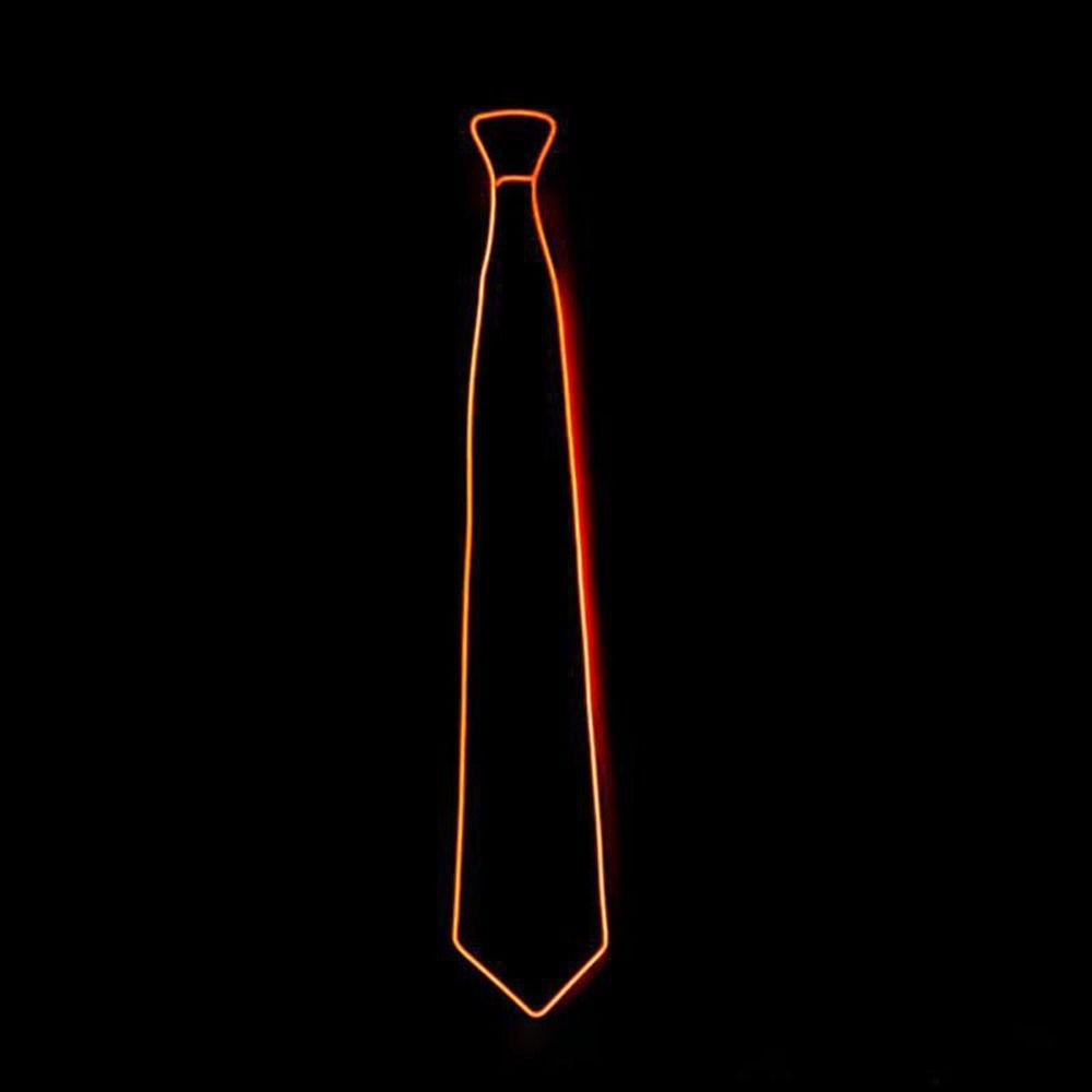 

Retro Uniform Shirt Wedding For Women EL Wire Neon For Men Gift Party LED Tie Luminous Tie Glowing Tie Neck Ties помаранчевий
