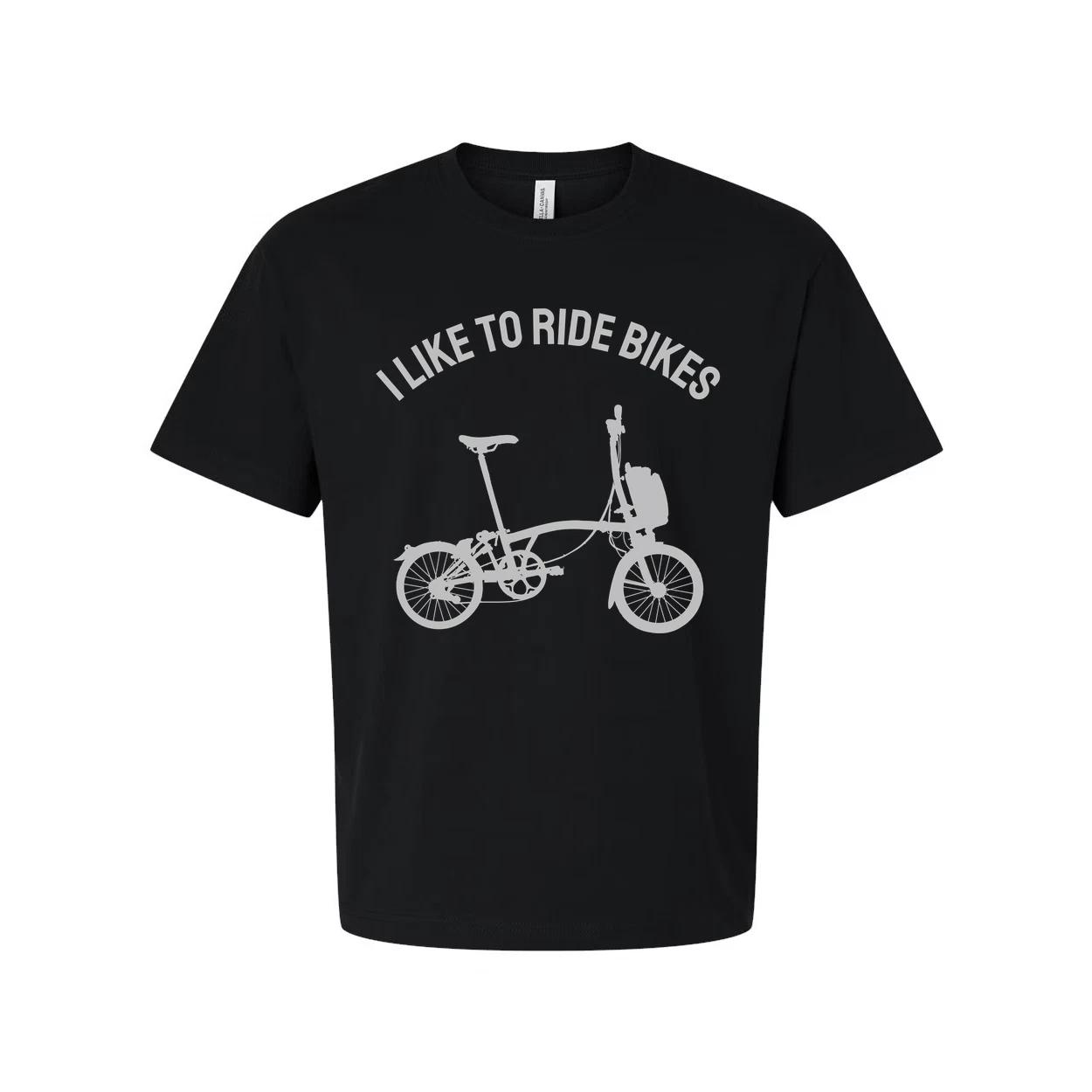 

I Like To Ride Bikes Graphic Unisex Bicycle Print T Shirt With Subtle Front Desi 4XL