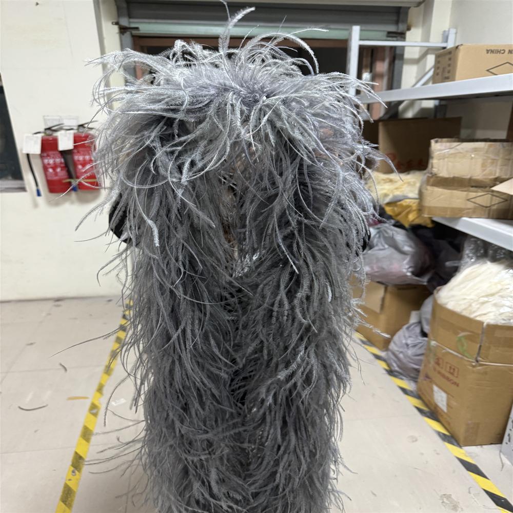 2 Meters Natural Ostrich Feather Boa 6ply Ostrich Feathers Trim Shawl Dyed Various Party Clothing Decoration Plume Scarf