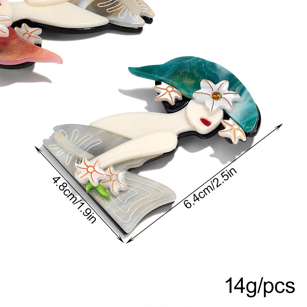 Lady Figure Brooches for Women Trendy Beautiful Badge Pins Office Jewelry Clothes Accessories Gift