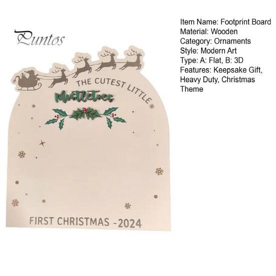 Baby First Christmas Footprint Board Infant Footprint Mistelzweige Holzschild DIY Neugeborene Jungen Mädchen Fußabdruck Kunst Handwerk Board Neue Mama Andenken Geschenk