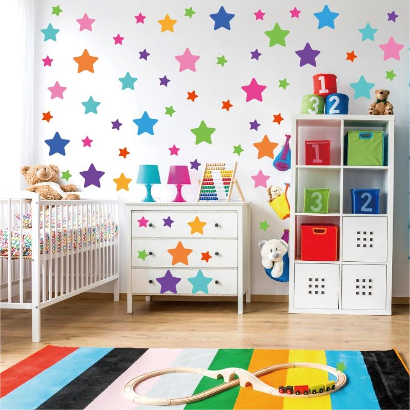Colorful Star Wall Stickers Colorful Home Decoration Kindergarten Children's Room Wall PVC Waterproof Self-adhesive Wall Stickers