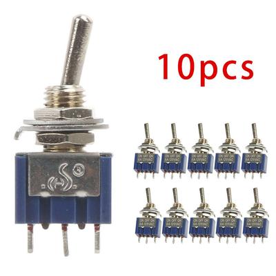 10PCS Interrupteur à bascule SPDT ON-OFF-ON 3 Positions 6mm 12V/ 110V/ 220V MTS-103