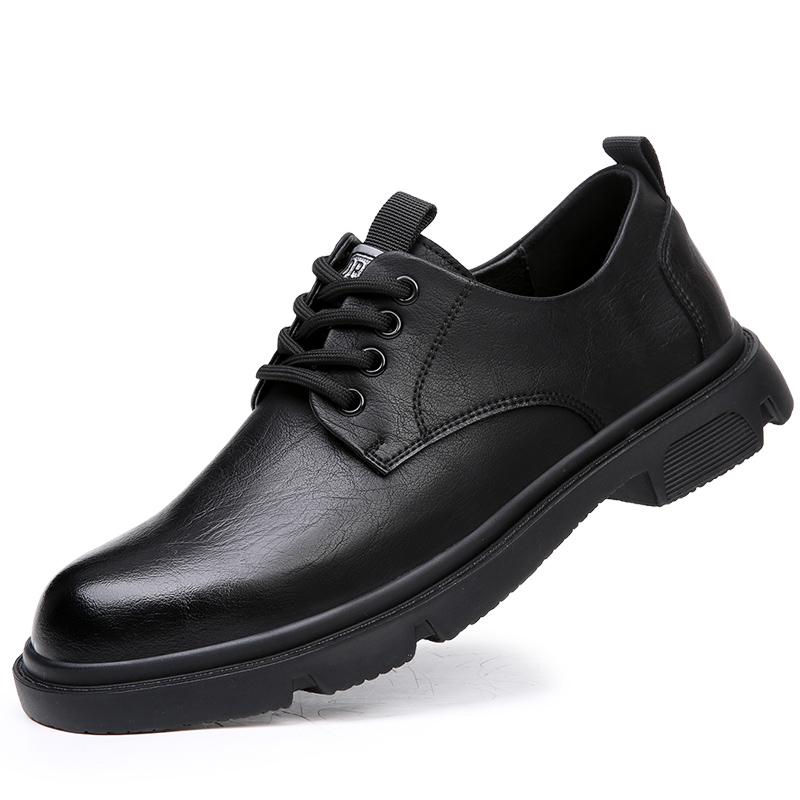 Luxury British Style Leather Dress Business Shoes Men Fashion Plaid Print Lace-Up Thick Soled Wedding Office Formal Oxford Shoes