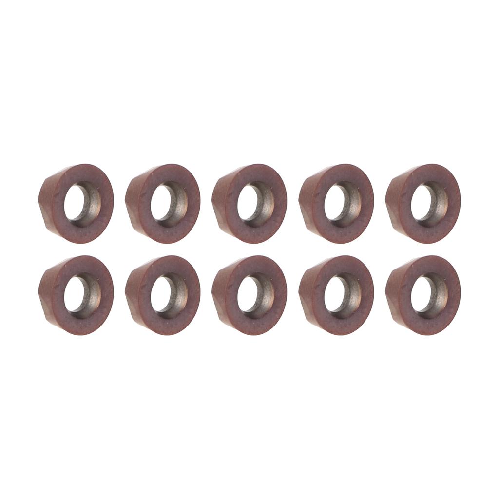 10Pcs Turning Insert Carbide Blade Lathe Cutter Milling CNC Tool Set Kit for Replacement(RPMW08T2MOE P )