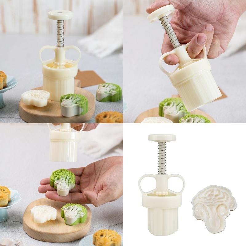Jades Cabbage Pastries Molds Hand Pressed Mooncakes Maker Bean Pastes Cake Mould Dessert Bakewares for Cooking Lover