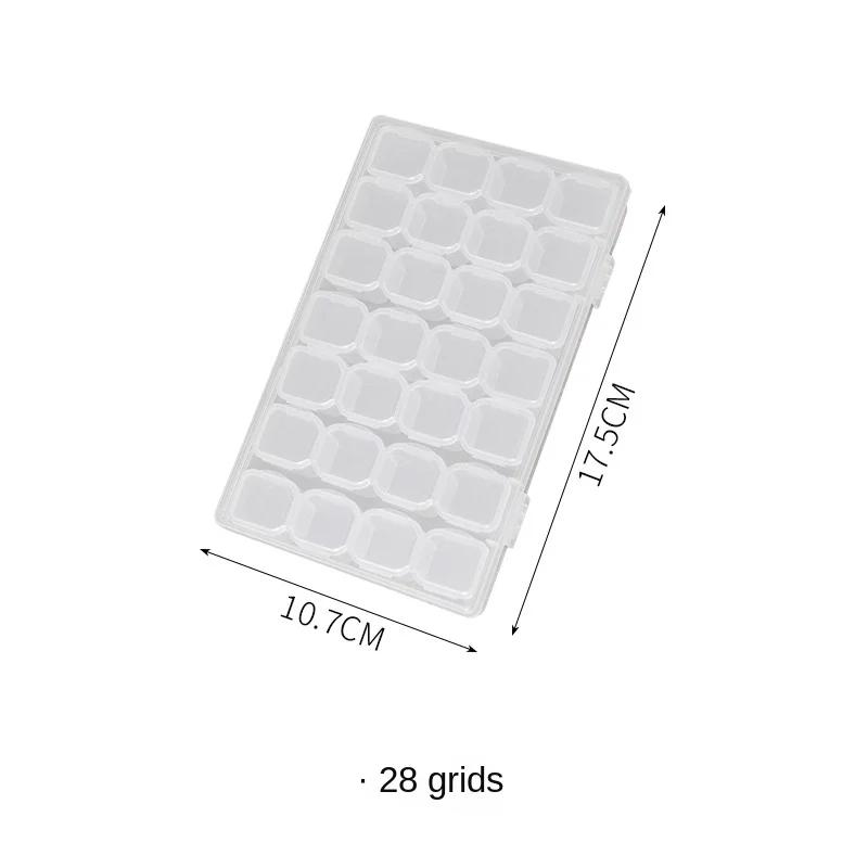 

56 ячеек Коробка для хранения вышивки алмазной мозаикой Портативная прозрачная шкатулка для украшений Серьги Ожерелье Серьги Деликатная коробка с защитой от окисления
