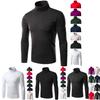 Classic Mens Slim Fit High Neck Knitted Sweater Comfortable Turtleneck Jumper