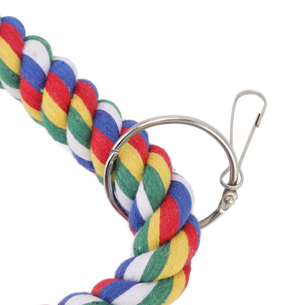 Chewing Design Rope Perch Stand Triangular Shape Colorful Parrot Toy Bird Swing Toy  For Parakeets