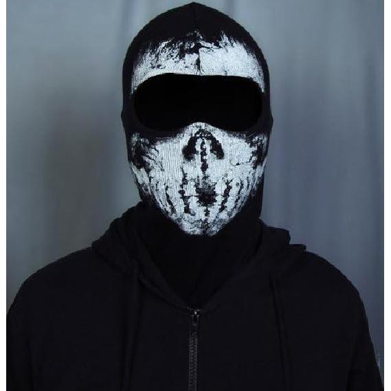 Маска Череп Призрак для Мотоцикла Маска Черная
