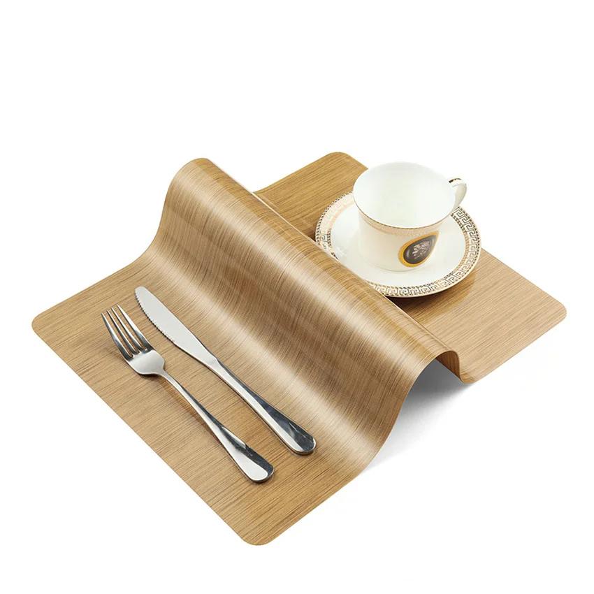 Waterproof Anti-oil Placemat PVC Dining Table Mat Golden Disc Pads Bowl Pad Coasters Table Cloth Pad Slip-resistant Pad 2/4/6pcs