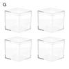 4Pcs Durable Candy Box Multiple Uses PS Transparent Cube Compact Portable Lid Case Organizer Container for Wedding