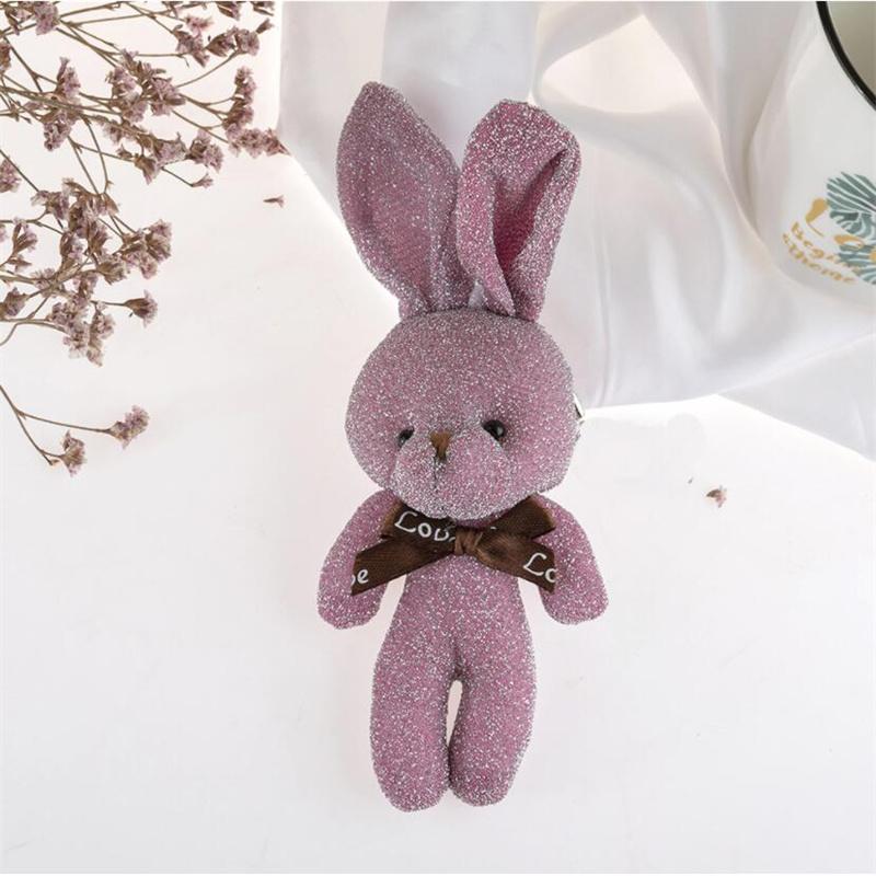 Mini Bright Silk Rabbit Plush Toys Small Pendant Cute Soft Stuffed Bunny Toy Doll Valentine Gifts For Kids 10CM