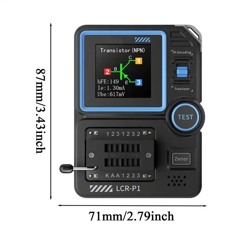 LCRP1 Transistor Tester Diode Triode Transistor Capacitance Meter Resistance LCRESR Meter Multifunctional Tester Tool