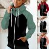 Termisk lappverk Dame Vinter Hettegenser Glidelås Fleece Dame Hettegenser Varm Halsbeskyttelse Casual Myk Høst Hettegenser Dameklær