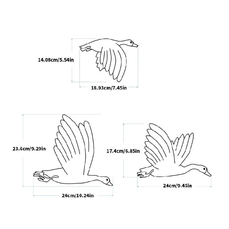 Set Of 6 Elaborate Cygnet Wall Decal Wood Flying Birds Perfect For Children Room And Art Collectors