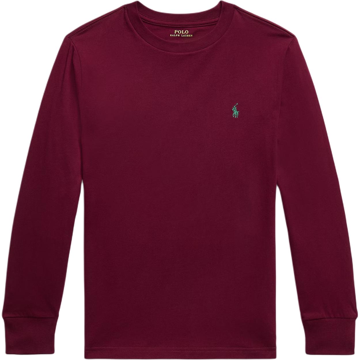 

Футболка Polo Ralph Lauren FW25 Хлопок Однотонный Трикотаж Круглый вырез Длинный рукав Детская одежда 323854677-103 L
