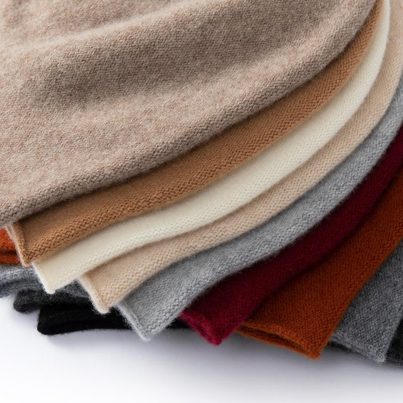 Women's Cashmere Hat Qinghe Cashmere 30% Cashmere 70% Wool Women's Autumn and Winter Cashmere Headscarf Soft and Warm