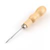 2Pcsset Wooden Handle Sewing Awl Hand Stitcher Leather Punch Tool Diy Shoe Repair Hook Leather Accessories