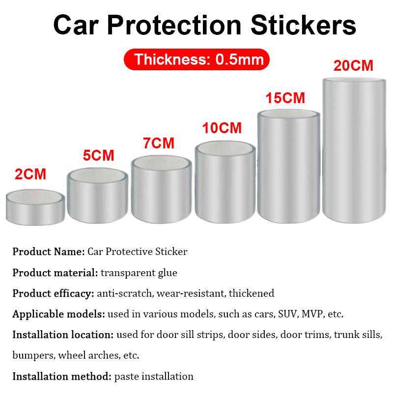 Car Door Protector Stickers Transparent Car Door Threshold Film Anti Scratch Door Edge Bumper Protector Sticker Car Decoration