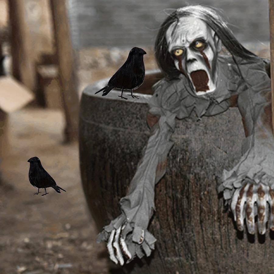 Realistic Artificial Crows Party Ornament Halloween Decorations 2023 Halloween Party Props Horror Crow Decoration