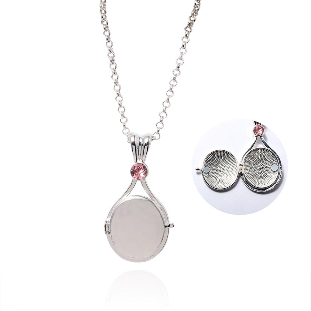 Footprints In H2o The Sand Simulated Diamond Gemstone Oval Pendant Necklace