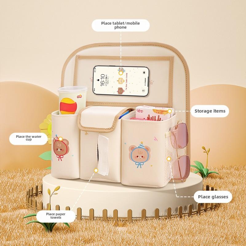 Car Seat Back Pocket Multi-functional Storage Bag Car Seat Back Hanging Garbage Bin Storage Car Interior Travel Accessories