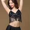 Belly Dance Sequin Fringe Top Nightclub Performance Halter Bra Dance Wear Show Costumes Halter Bra  Performance Top