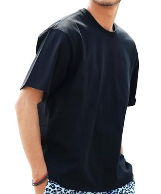 [JIGGYS SHOP] JIGGYS SHOP Anti-Schweiß T-Shirt, Größe L, Schwarz | Herren-T-Shirt, Unifarben, Kurzarm, Sommerbekleidung, Lockere Passform, Oversized, Wasserabweisend