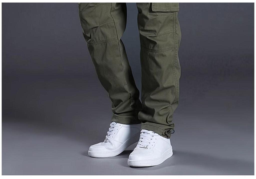 Men's Versatile Multi-Pocket Work Pants - Spring/Autumn, Straight, Loose, Wear-Resistant, Outdoor Labor Protection Pants