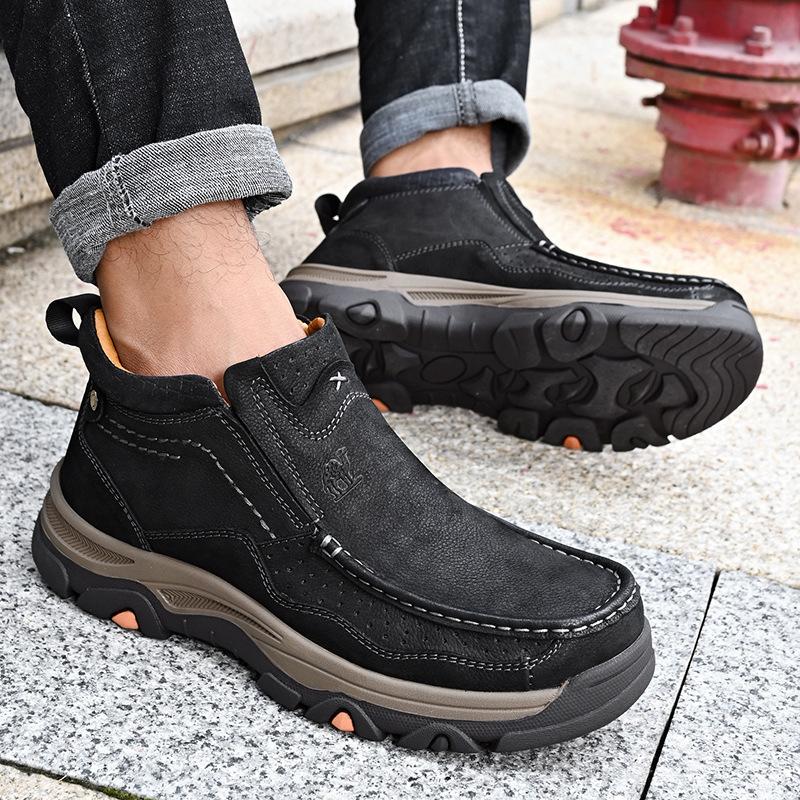 Men 'S Real Leather Ankle Boots Autumn Winter Mens Shoes Fashion Large Size Casual Boots Cowhide Men Genuine Leather Boots