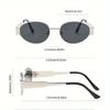 2PCS  Vintage Punk Style Sunglasses Men Retro Round Metal Frame Women Sun Glasses Fashion Eyewear