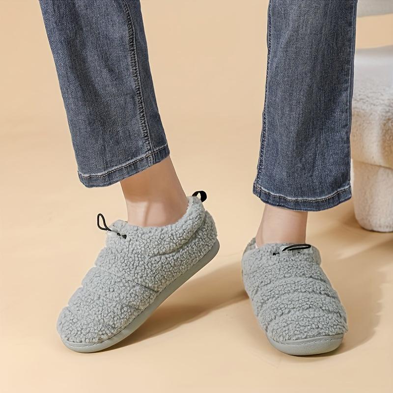 Damen Winter Hausschuhe Gemütlich Fleecegefüttert Indoor Hausschuhe mit Niedlichem Gesichtsdesign