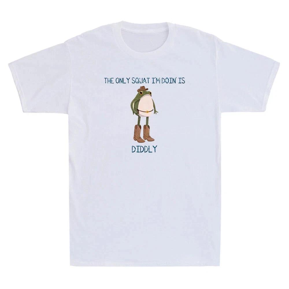 The Only Squat I’m Doin’ Is Diddly Funny Frog Men’s T-Shirt 2XL