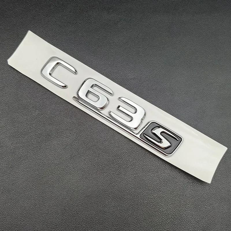 מדבקת רכב חמה 3D ABS כרום C63S אותיות לוגו V8 BITURBO תגית מדבקת כוכב אחורית לרכב תא מטען סמל AMG עבור מרצדס בנץ C63S A